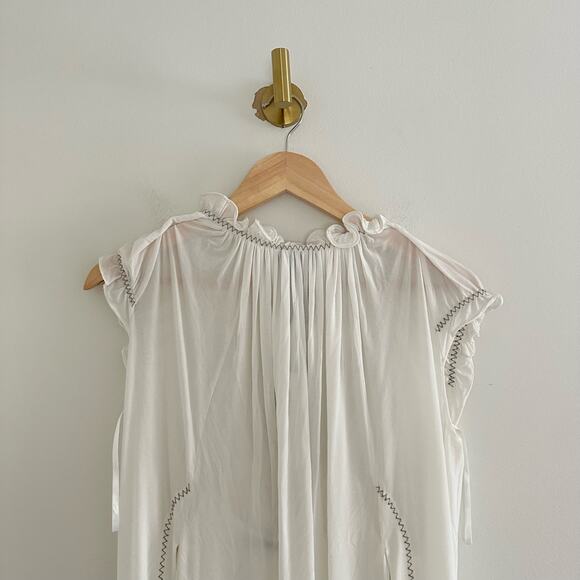 Donna Karan Ultra Matte Jersey Open Side Blouse White S - Picture 9 of 9